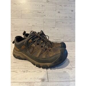 KEEN Men's Brown Leather Waterproof Low Top Hiking Trail Shoes Size 9.5